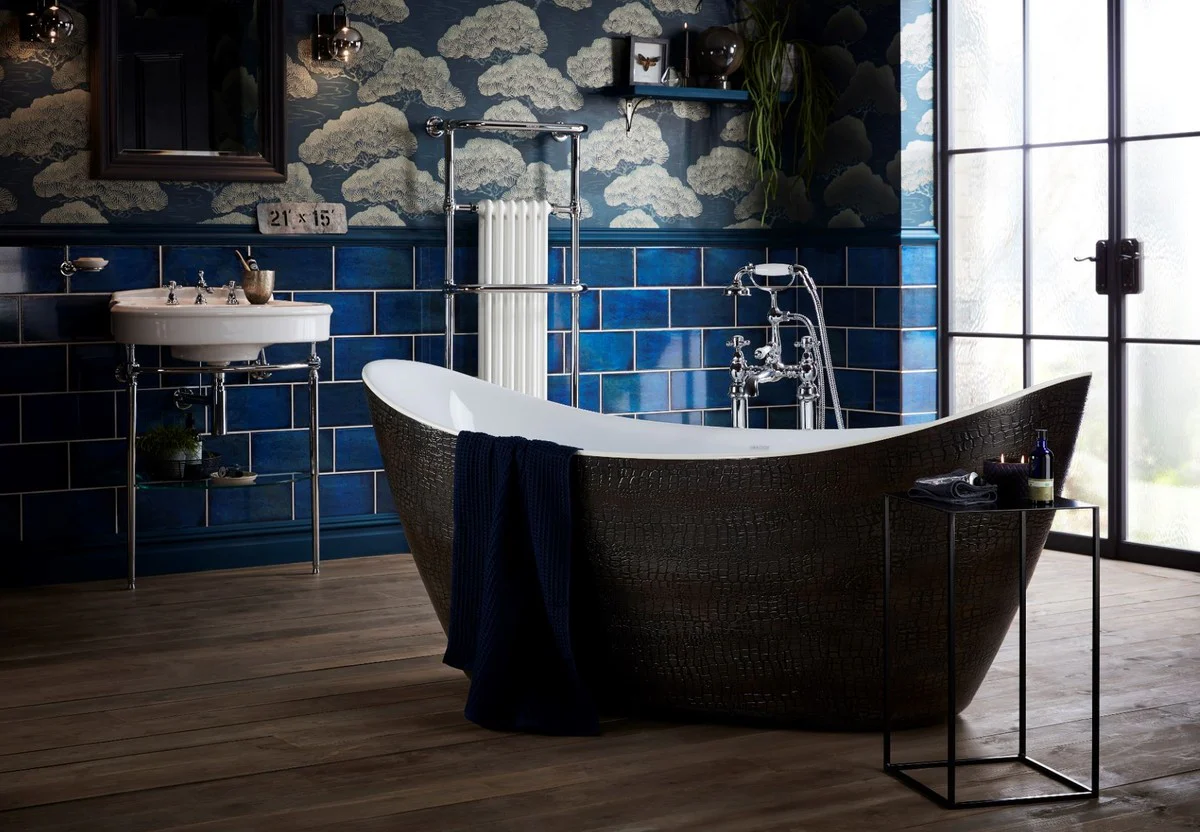 Freestanding luxury bathtub with crocodile skin look 173 x 73 x H. 75 cm - Limited Edition