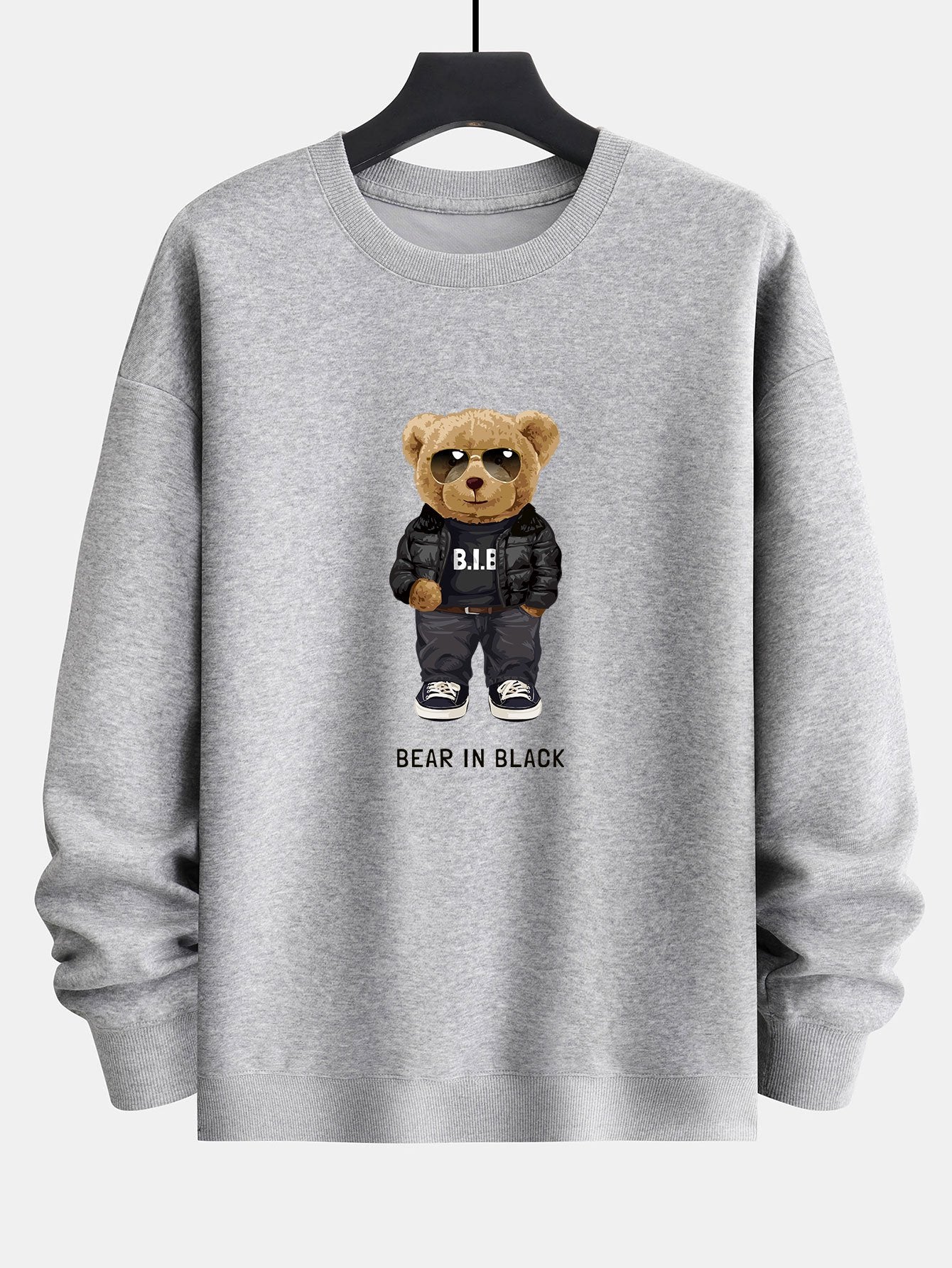 Bear In Black Print Relax Fit Sweatshirt