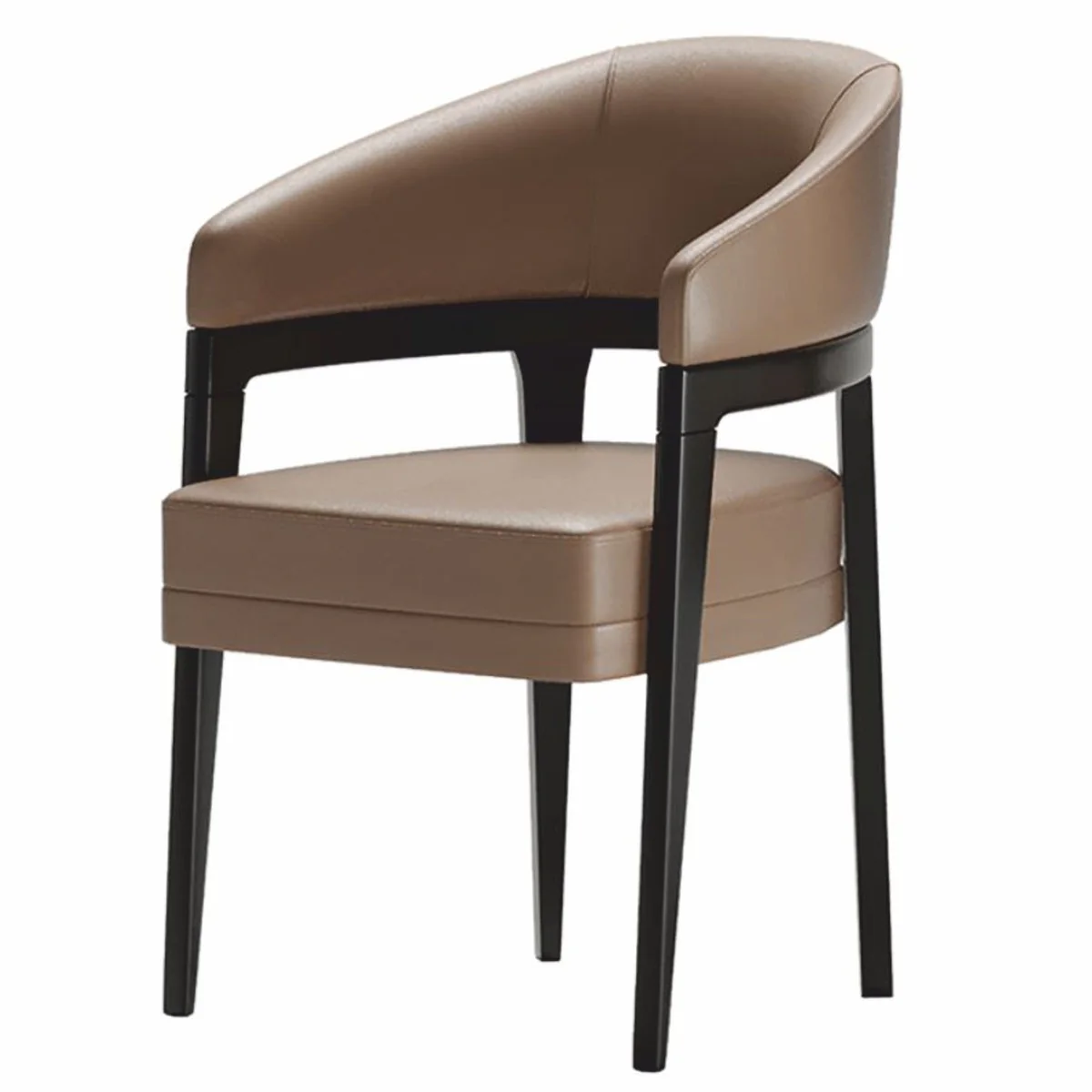 Luxury Dining Room Chair Set of 6 with Armrests Brown / Black - Hotel & Dining Room Furniture