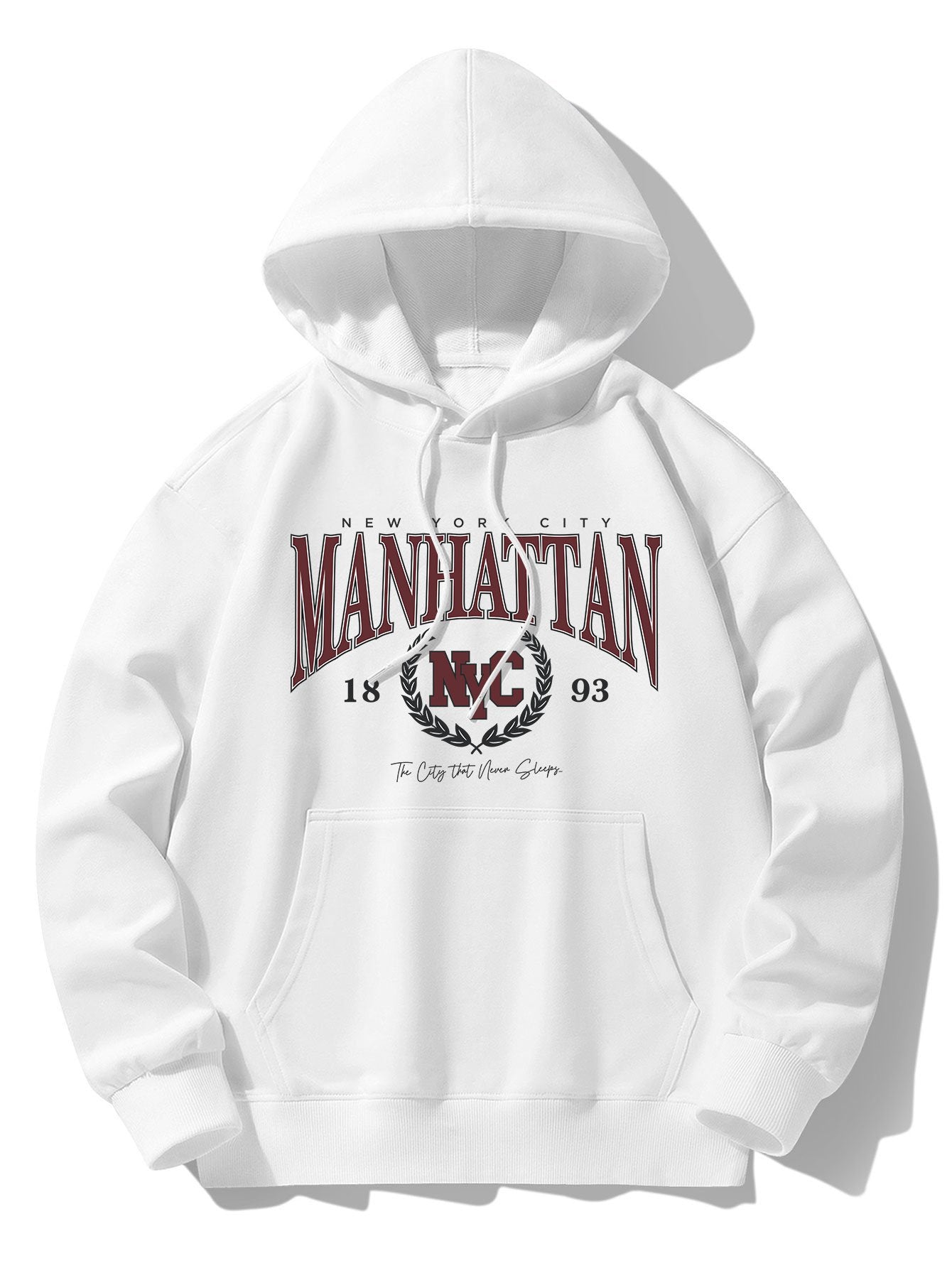 Manhattan Varsity Print Cotton Blend Hoodie