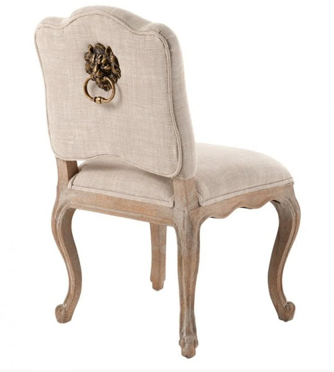 Luxury Baroque Dining Chair Lion Naturale Linen - Furniture Restaurant Hotel
