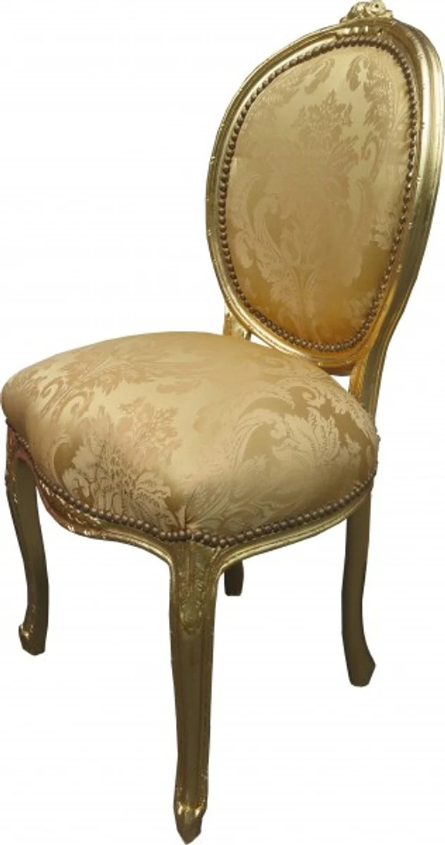 Baroque Dining Chair Medallion Gold Floral Pattern / Gold - Baroque Furniture - Limited Edition
