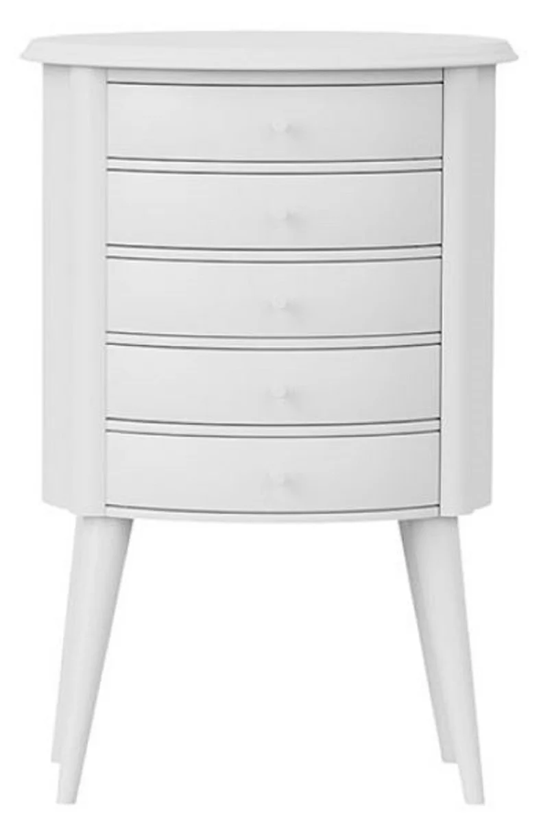 Luxury Art Deco nightstand white 47 x 38 x H. 73 cm - Bedside table with 5 drawers - Bedroom furniture - Children's room furniture - Art Deco furniture - Luxury furniture