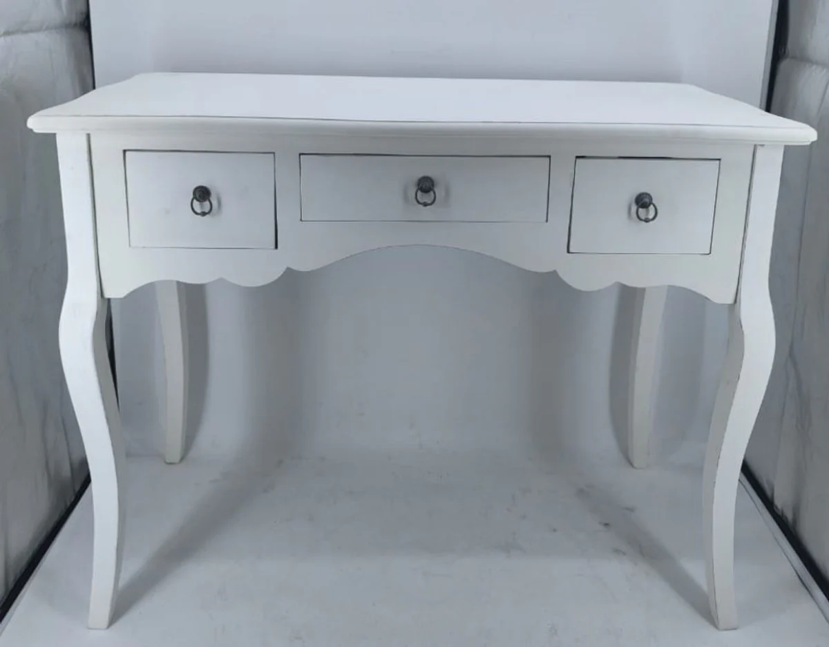 Country house style console with 3 drawers white 98 cm - country house style furniture