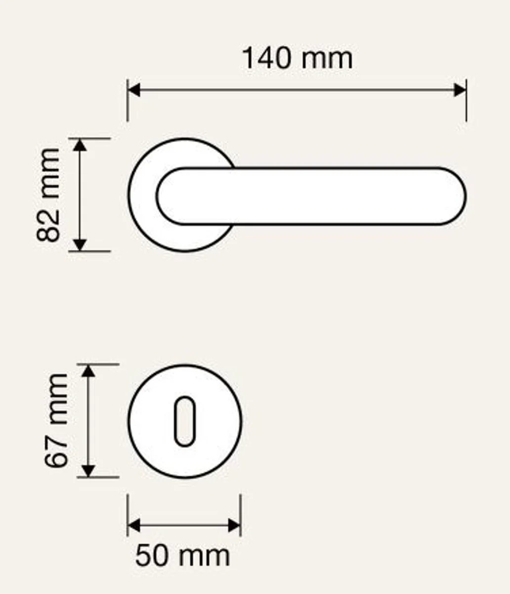 Baroque door handle set French gold 14 x H. 8.2 cm - decorative accessories in the baroque style