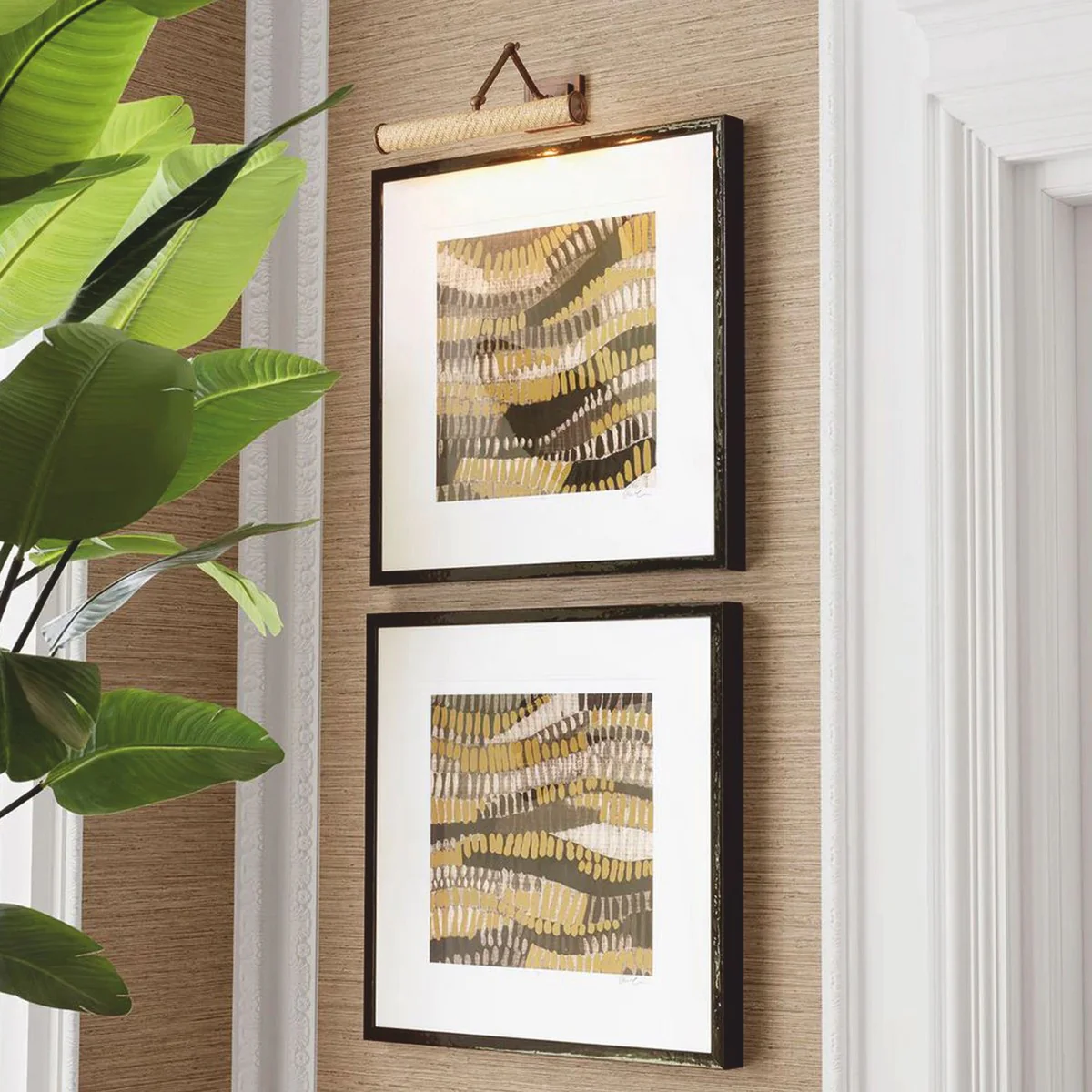 Luxury wall light antique brass / natural color 43 cm - Luxury Lights