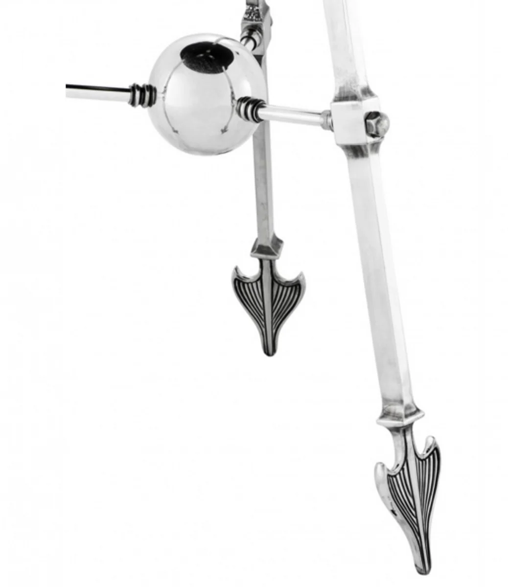 Luxury Art Deco designer side table antique silver with black glass - luxury table