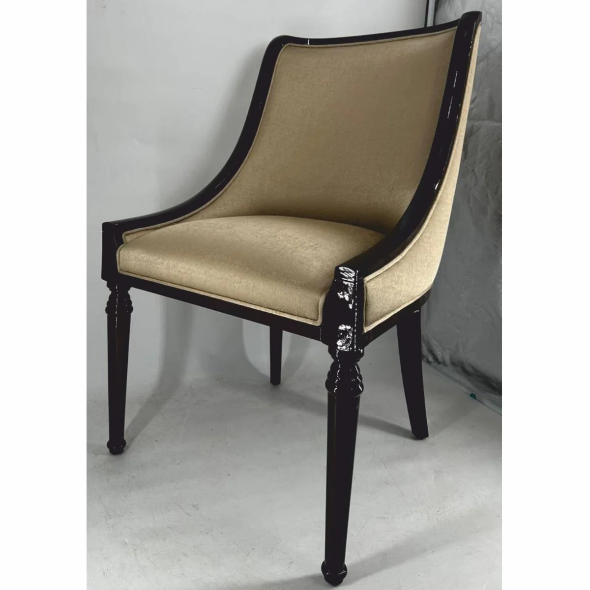 Luxury Art Deco dining room chair gold / black H. 110 cm - Baroque furniture