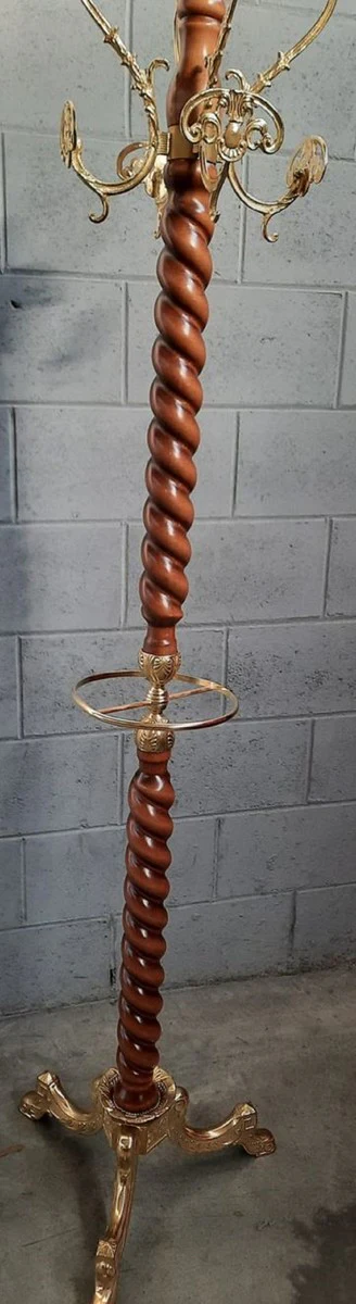 Luxury Baroque coat stand brown / gold H. 177 cm - Baroque clothes stand - Wardrobe furniture in Baroque style - Baroque furniture - Baroque interior - Luxury quality - Made in Italy