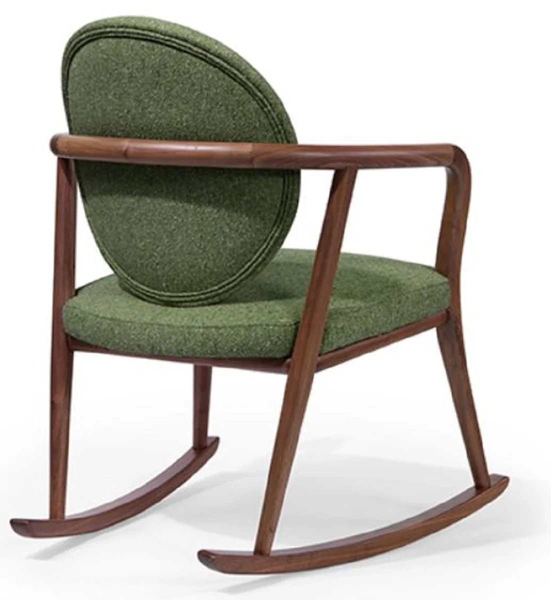 Luxury rocking chair green / brown 66.5 x 71 x H. 87.5 cm - Padded solid wood chair with armrests - Luxury living room furniture