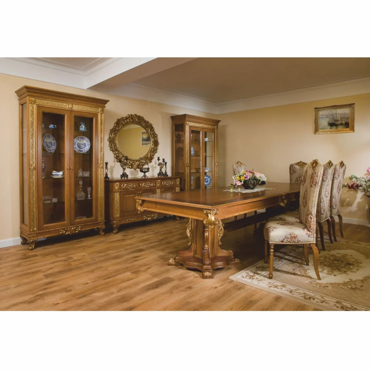 Luxury baroque display cabinet brown / gold 122.5 x H. 218.5 cm - Baroque furniture