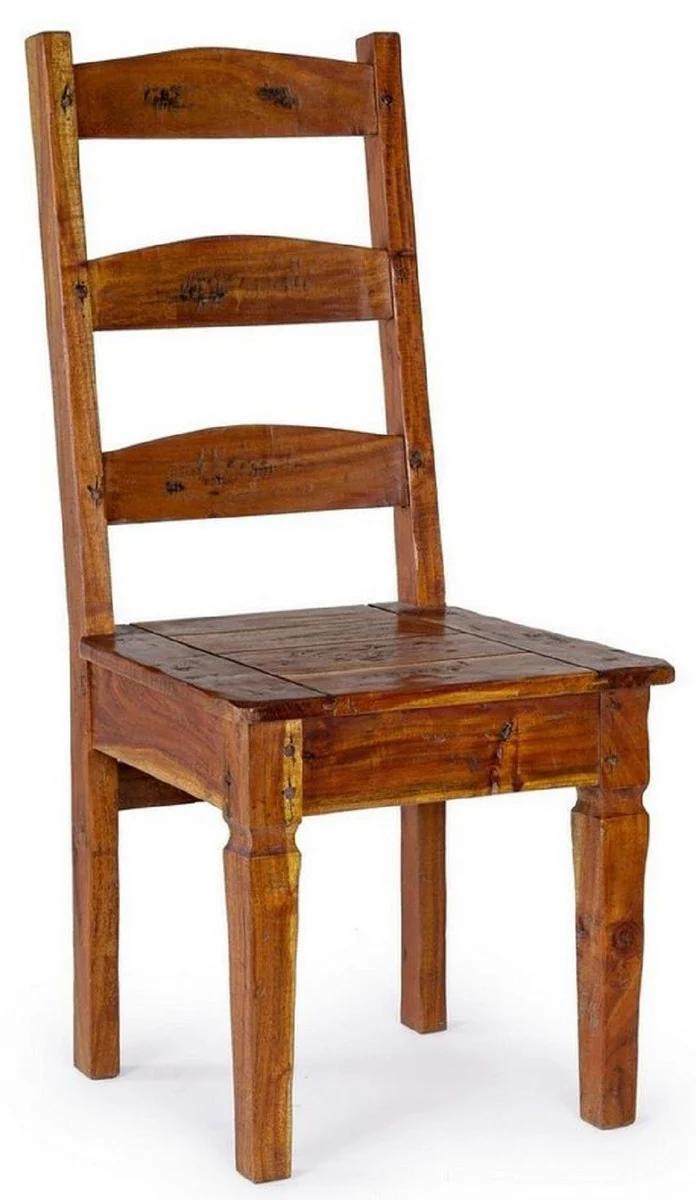 Country house style dining room chairs set of 6 brown / natural colors 45 x 45 x H. 105 cm - Rustic dining room chairs in country house style - Rustic dining room furniture - Country house style dining room furniture