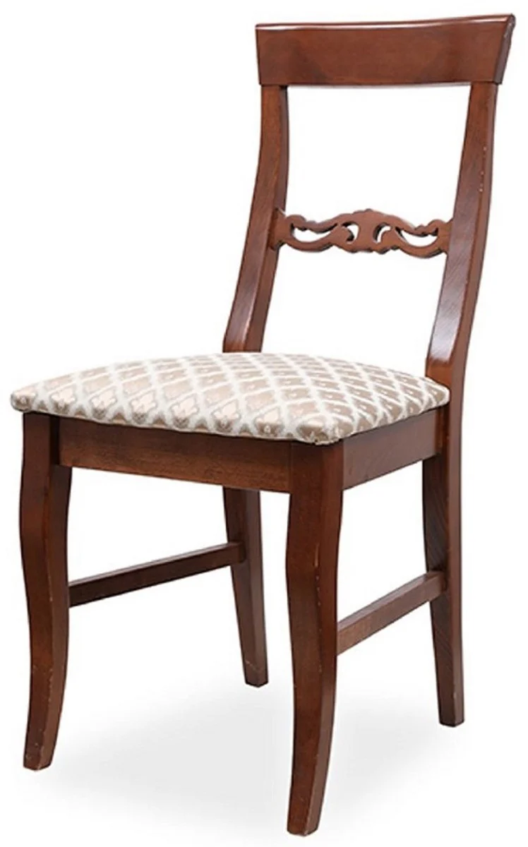 Biedermeier dining room chair set of 6 bronze / white / dark brown 43 x 52 x H. 96 cm - Solid wood kitchen chairs - Solid wood dining room furniture - Biedermeier dining room furniture
