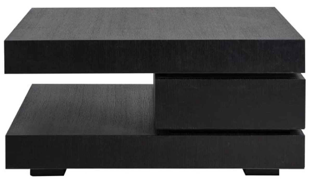 Luxury coffee table black 90 x 90 x H. 42 cm - Square solid wood living room table - Living room furniture - Luxury furniture - Luxury furnishings