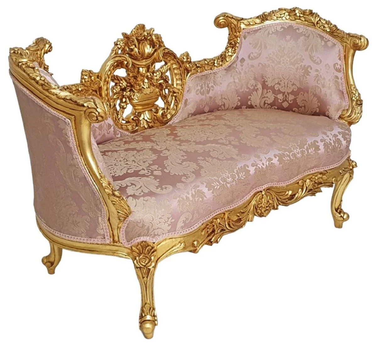 Baroque sofa pink / gold - magnificent living room sofa in baroque style - living room furniture in baroque style - baroque furniture - baroque furnishings