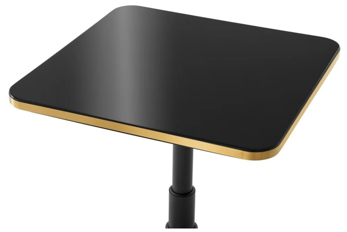 Luxury dining table black / brass 74 x 74 x H. 75.5 cm - Luxury dining room furniture