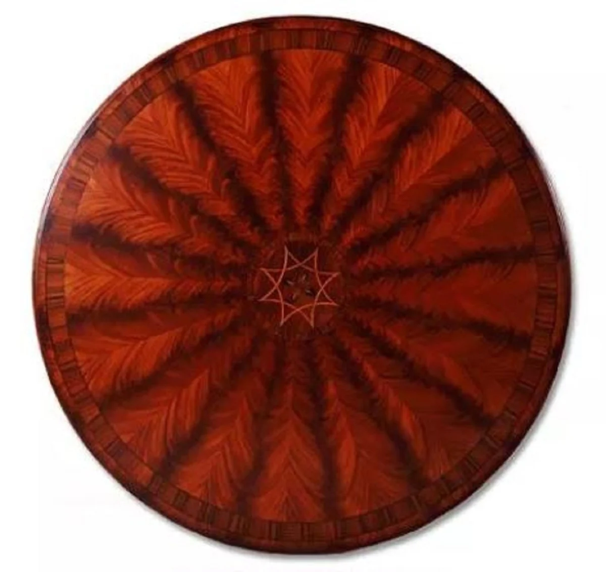 Luxury baroque dining table brown / gold Ø 150 cm - Round baroque style solid wood kitchen table in Asian style - Baroque dining room furniture in Asian style