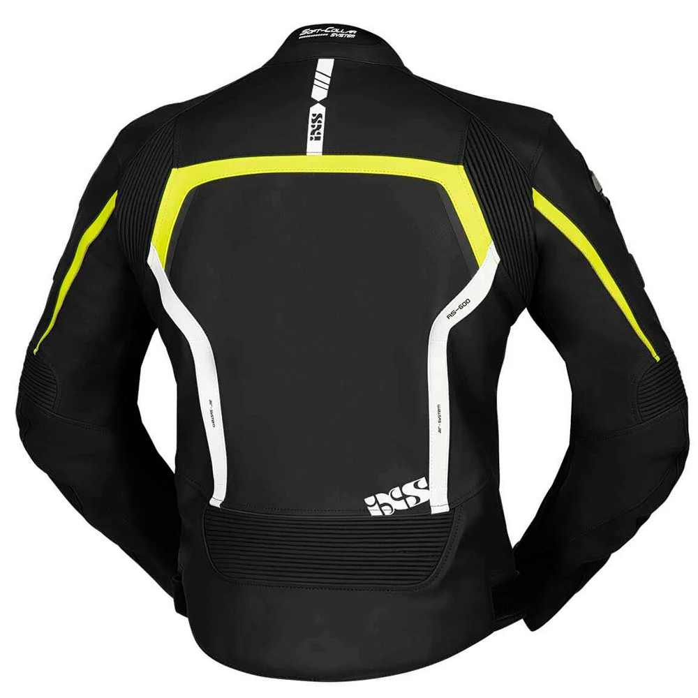 CHAQUETA PIEL IXS LD RS-600 1.0 - NEGRO / AMARILLO / BLANCO