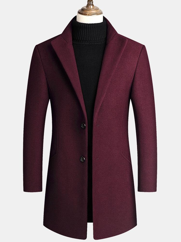 Lapel Woolen Overcoat