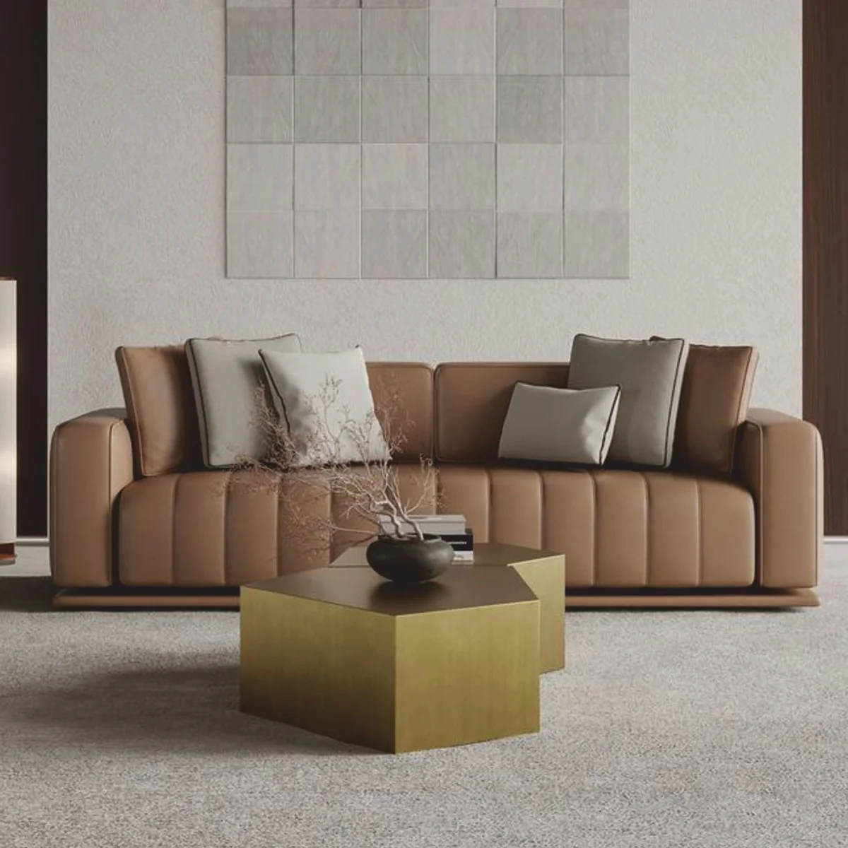 Luxury Metal Coffee Table Set Brass - Hotel & Living Room Furniture