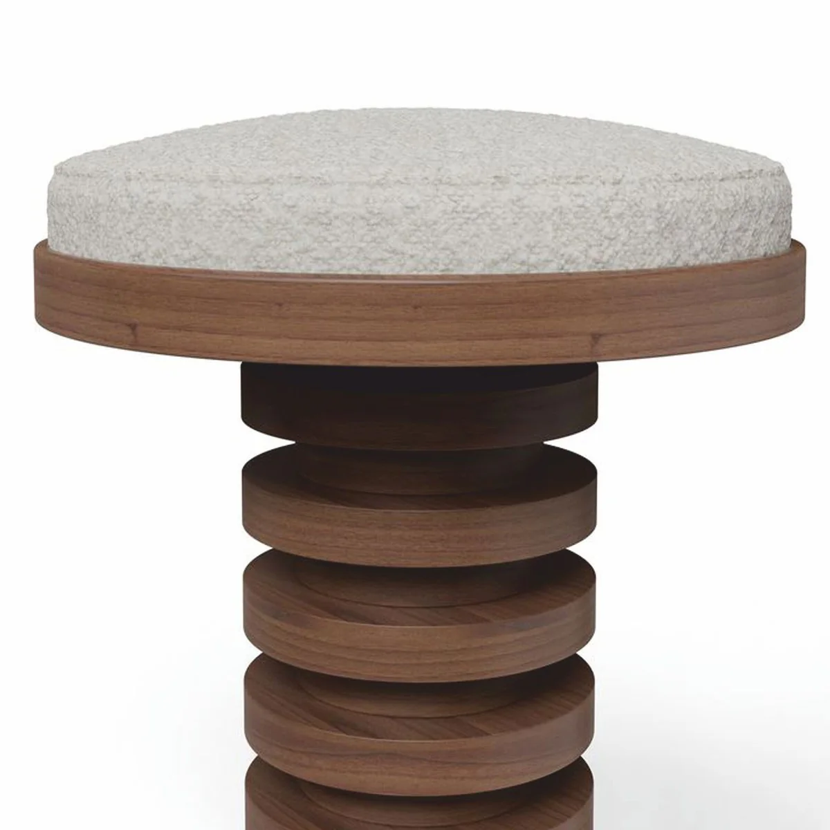 Luxury solid wood bar stool brown / cream / brass H. 75 cm - premium quality