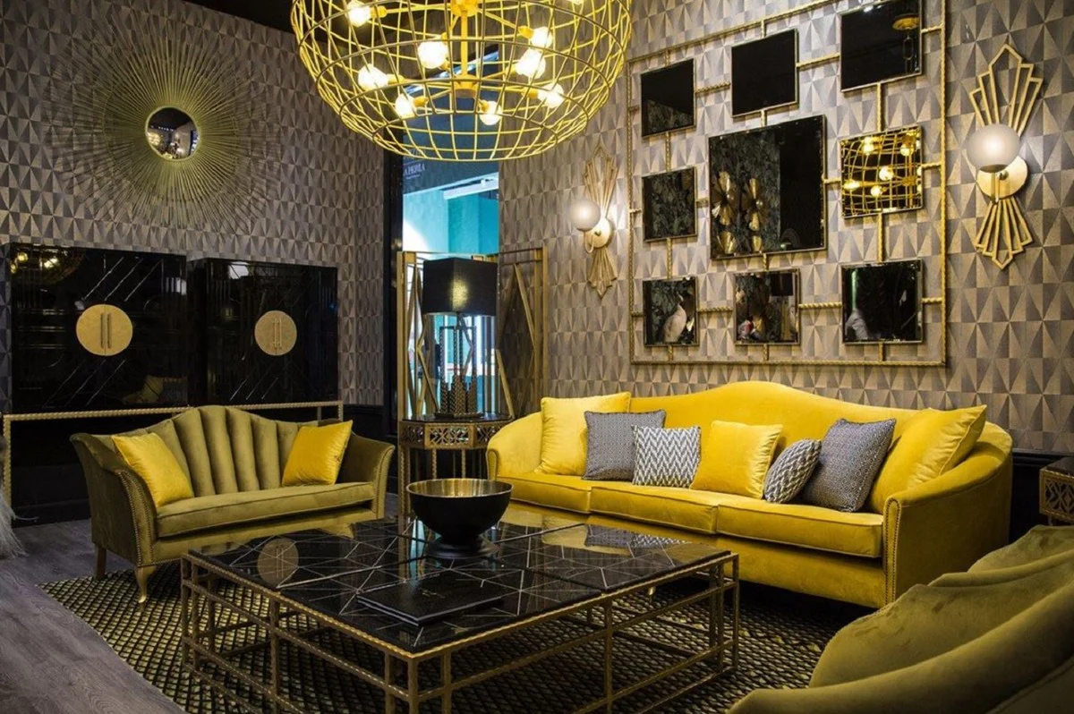 Designer bar cabinet black / brass 120 x 40 x H. 190 cm - Elegant wine cabinet with high-quality ceramic tiles - Bar furniture - Hotel furniture - Luxury quality