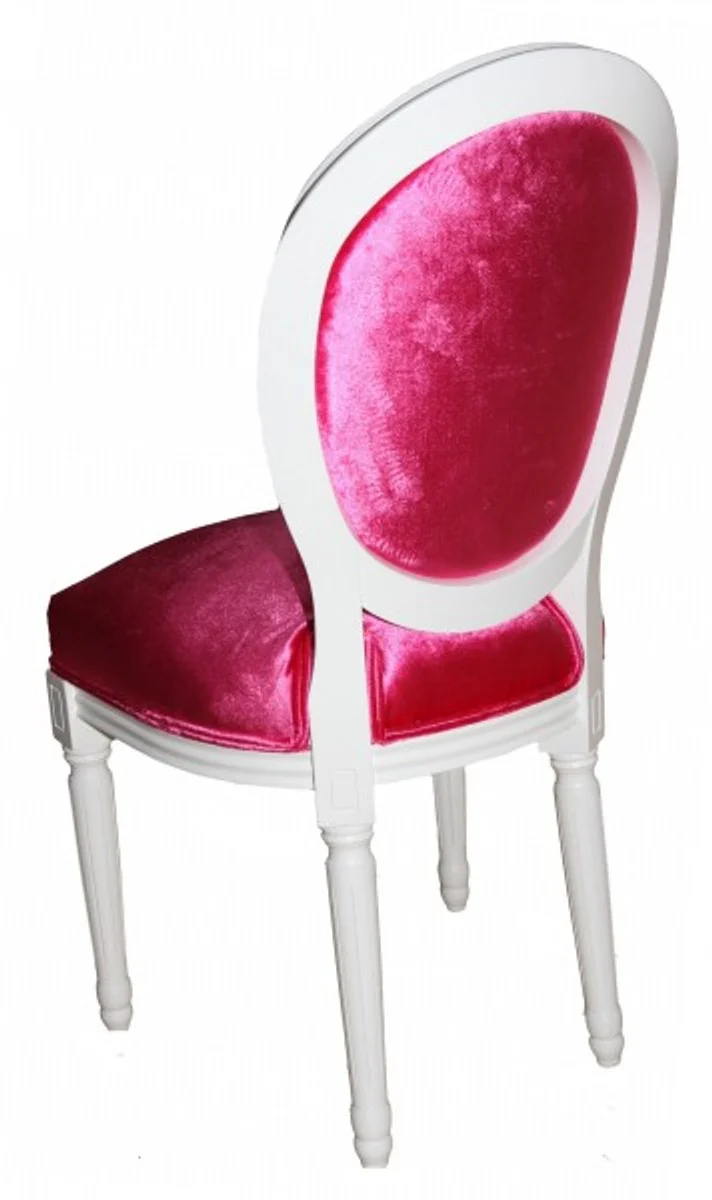 Baroque dining room chair without armrests pink - designer chair - luxury quality