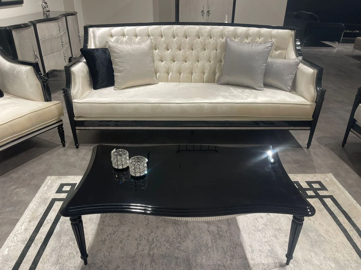 Luxury Baroque Living Room Sofa Gold / Black / Gray - Handmade Baroque Style Sofa - Luxury Living Room Furniture in Baroque Style - Baroque Furniture - Noble & Magnificent