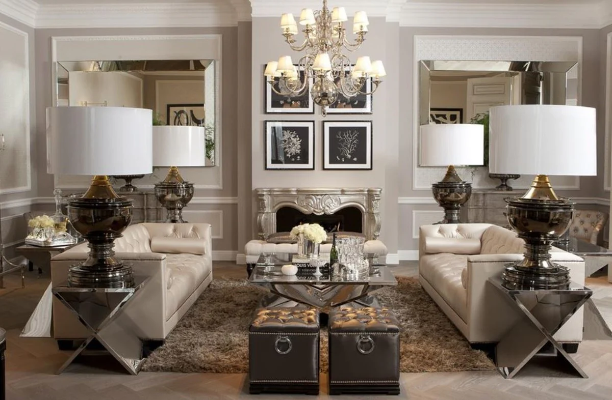 Designer sofa sand colored 230 x 85 x H. 72 cm - luxury hotel collection