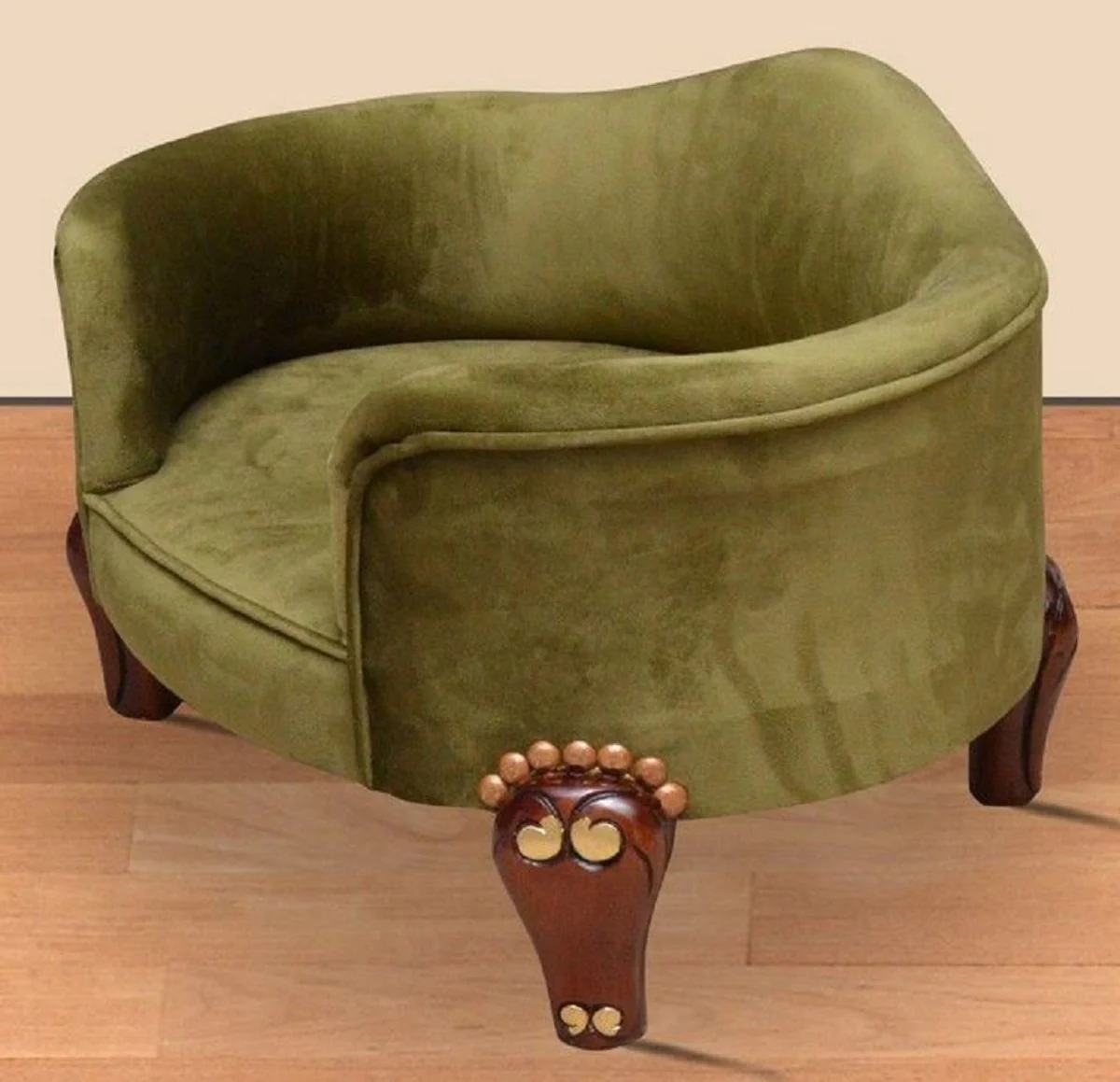 Baroque dog bed royal green / brown / gold - Baroque dog furniture - Baroque animal furniture - Magnificent animal furniture in the Baroque style