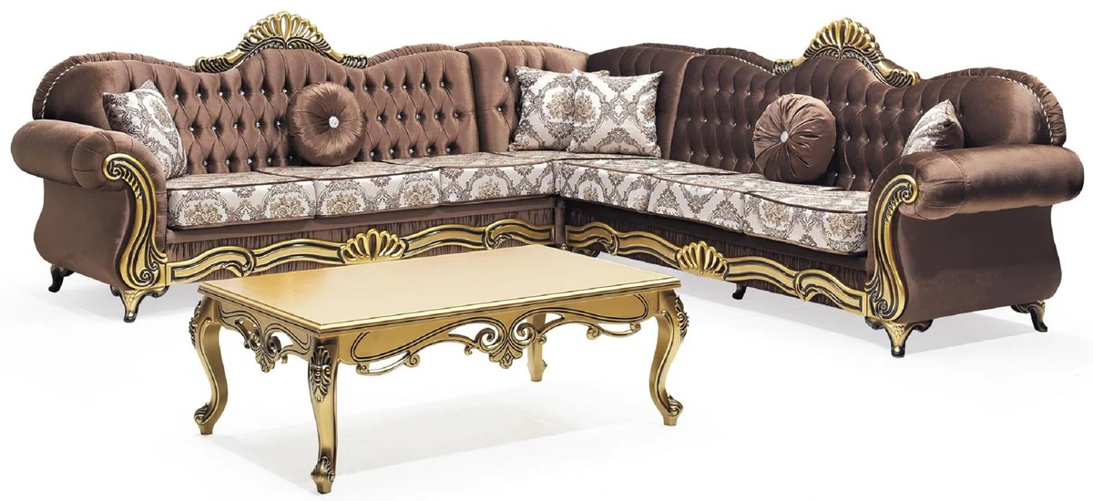 Luxury Baroque coffee table gold - Rectangular solid wood living room table in Baroque style - Baroque furniture - Luxury furniture in Baroque style - Baroque furnishings - Noble & magnificent