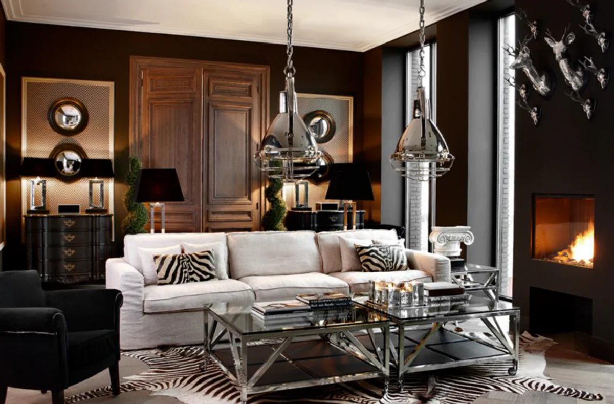 Luxury Art Deco designer coffee table 100 x 100 x H. 50 cm - living room salon table - luxury hotel coffee table