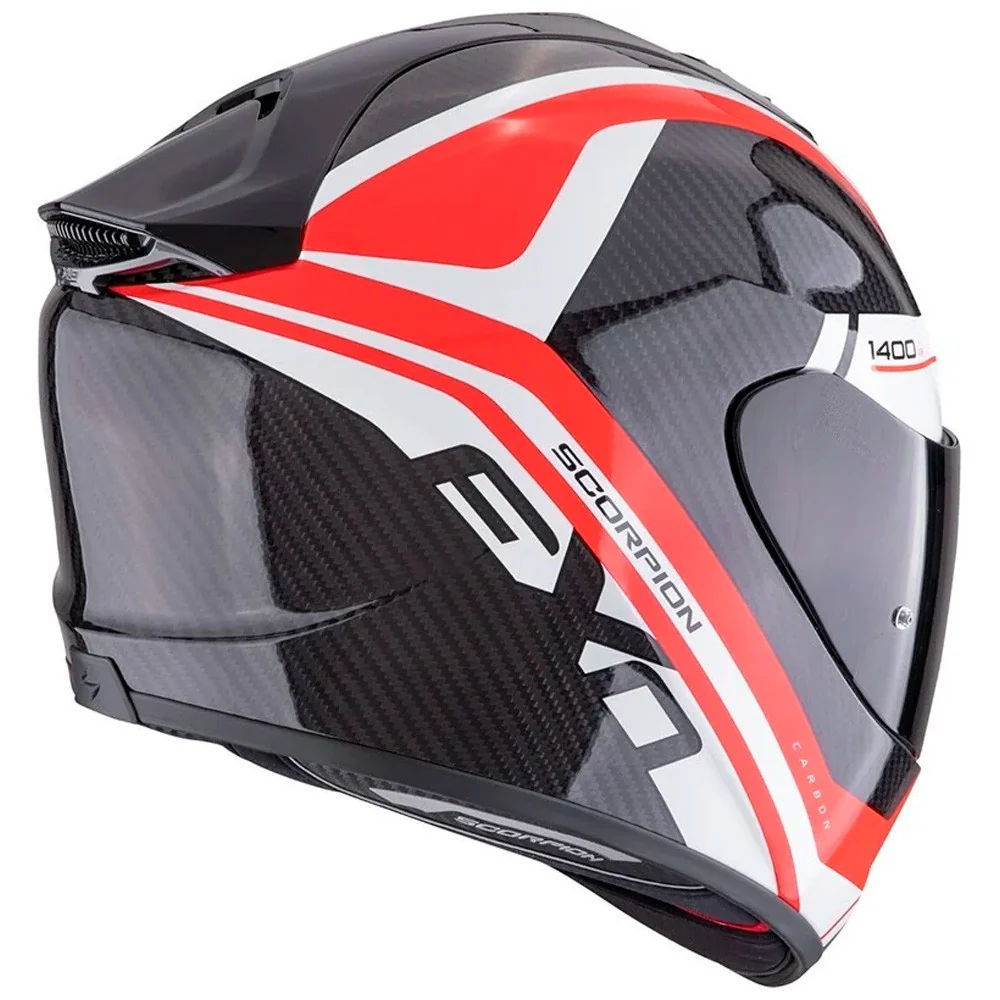 SCORPION EXO 1400 EVO II CARBON ENKO HELMET WHITE / RED / BLACK