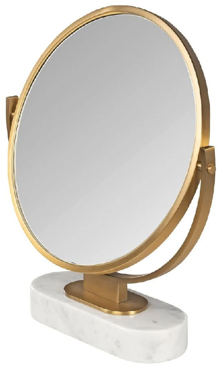 Luxury make-up mirror gold / white H. 51 cm - dressing table mirror