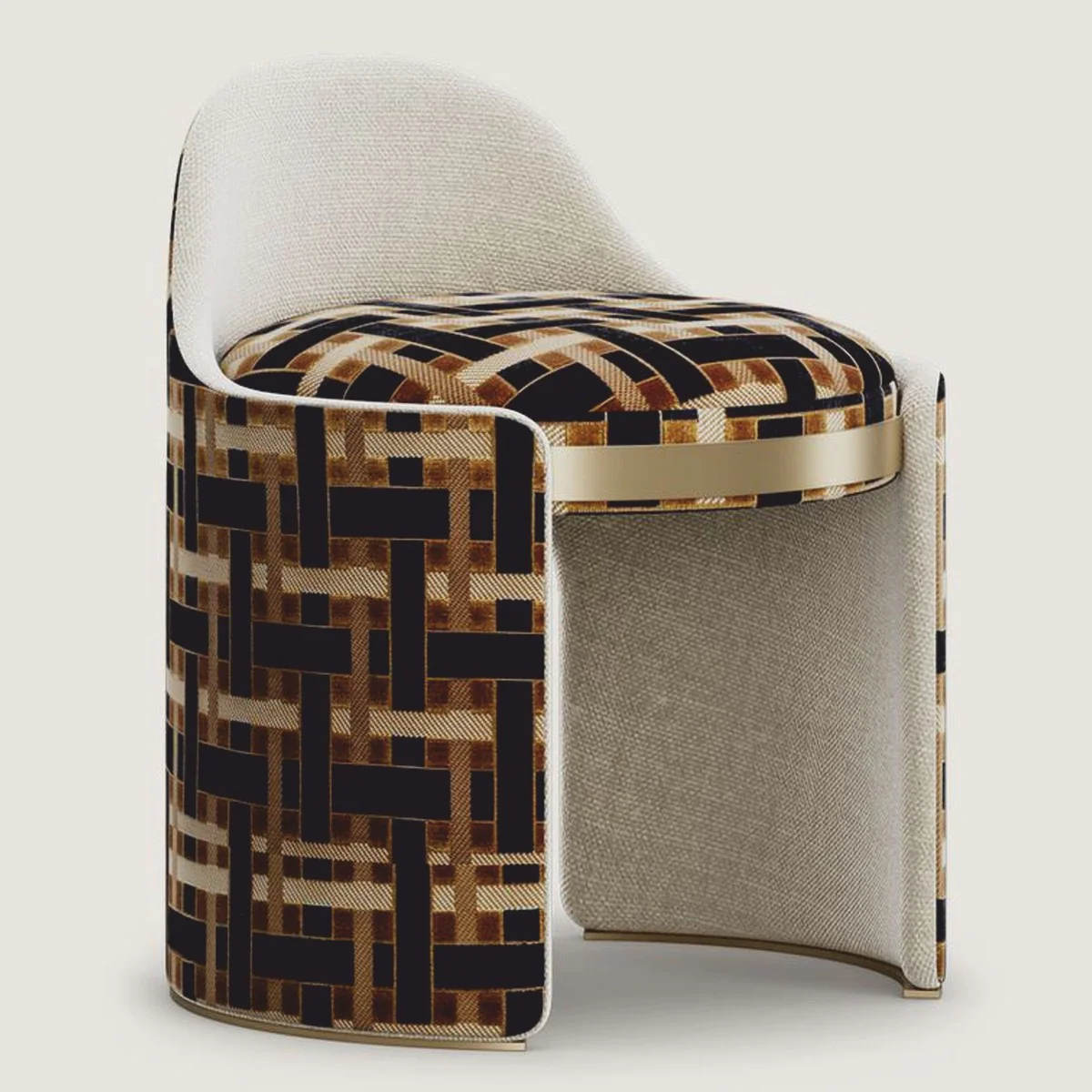 Luxury stool brown / gray / massing H. 60 cm - luxury hotel furniture