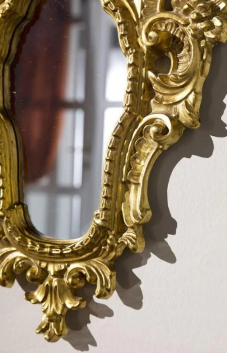 Luxury baroque mirror gold 39 x 3 x H. 64 cm - wall mirror in baroque style - noble and magnificent