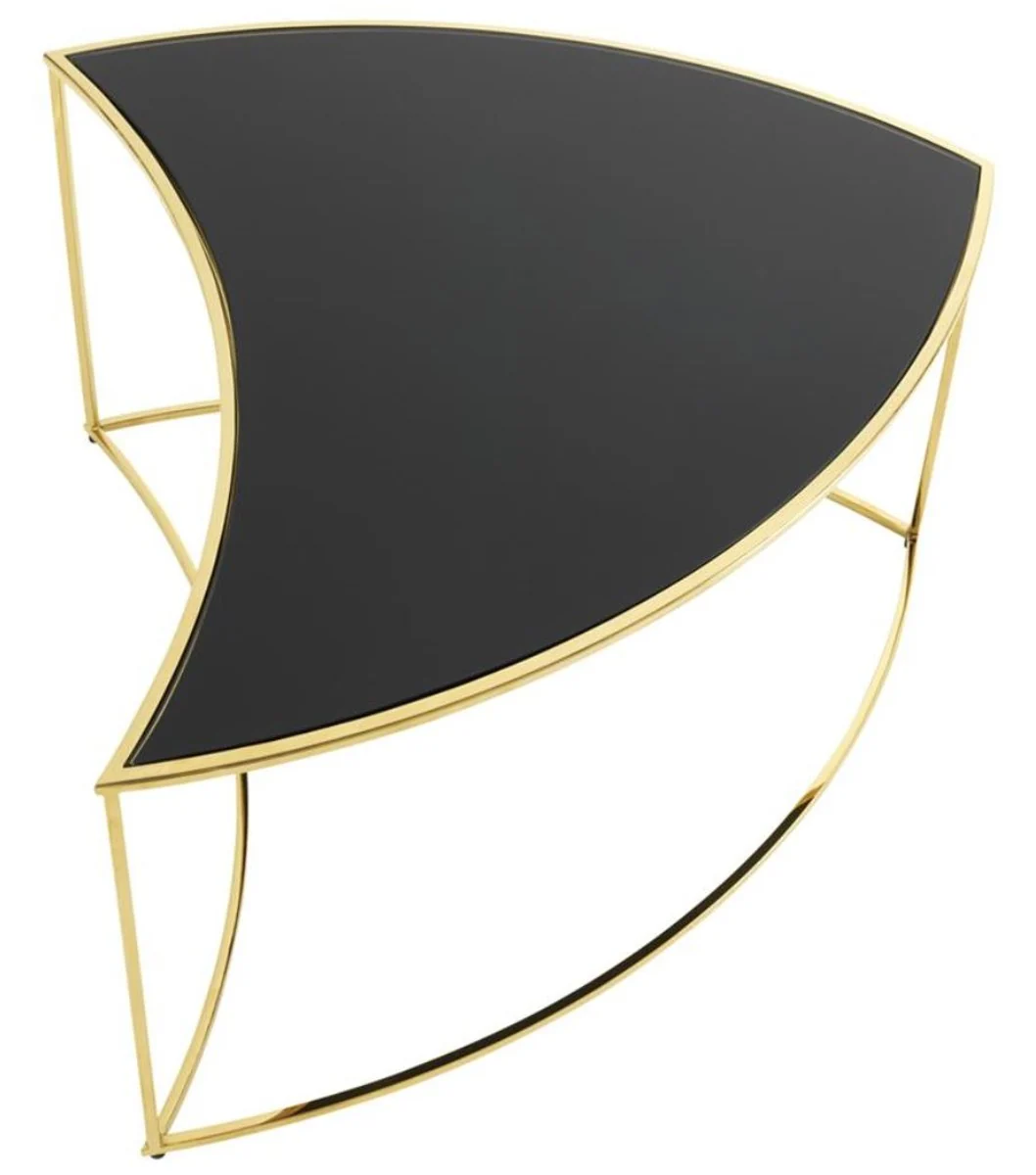 Luxury coffee table gold / black Ø 150 x H. 40 cm - designer living room furniture