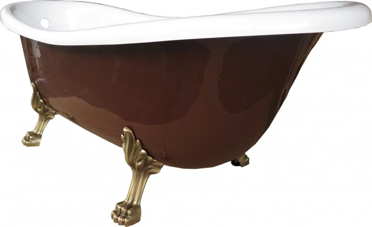 Freestanding luxury bathtub Art Nouveau Roma brown/white/old gold 1470mm from - Baroque Antique Bathroom