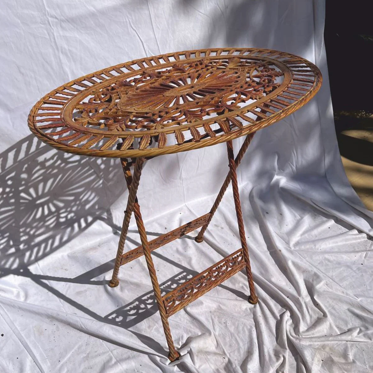 Art Nouveau garden table rust 70 x 54 x H. 74 cm - folding garden dining table