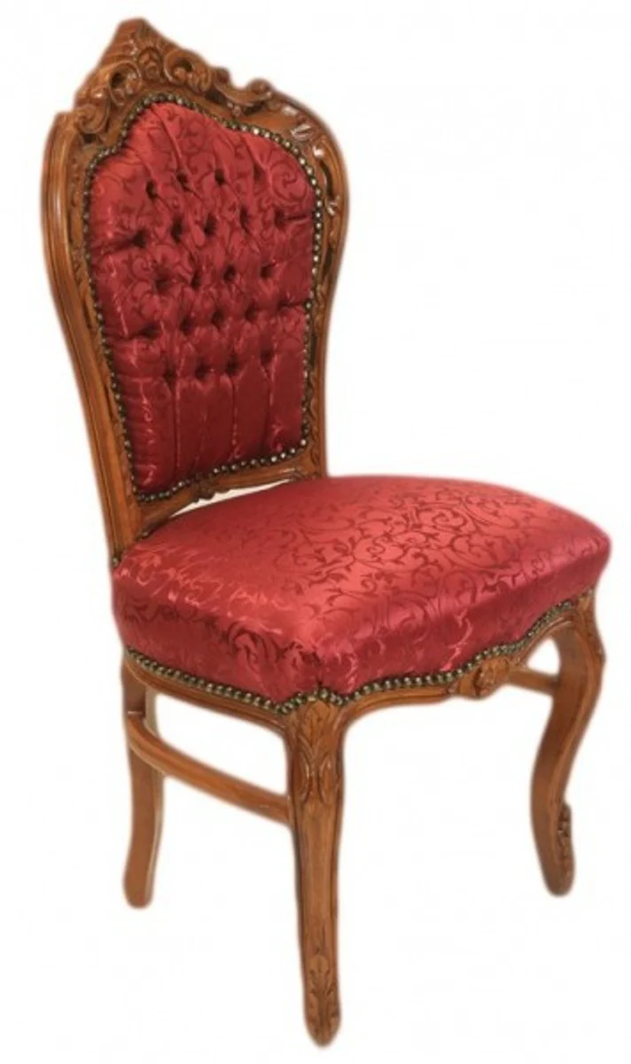 Baroque Dining Room Chair Bordeaux Pattern / Brown - Antique Furniture