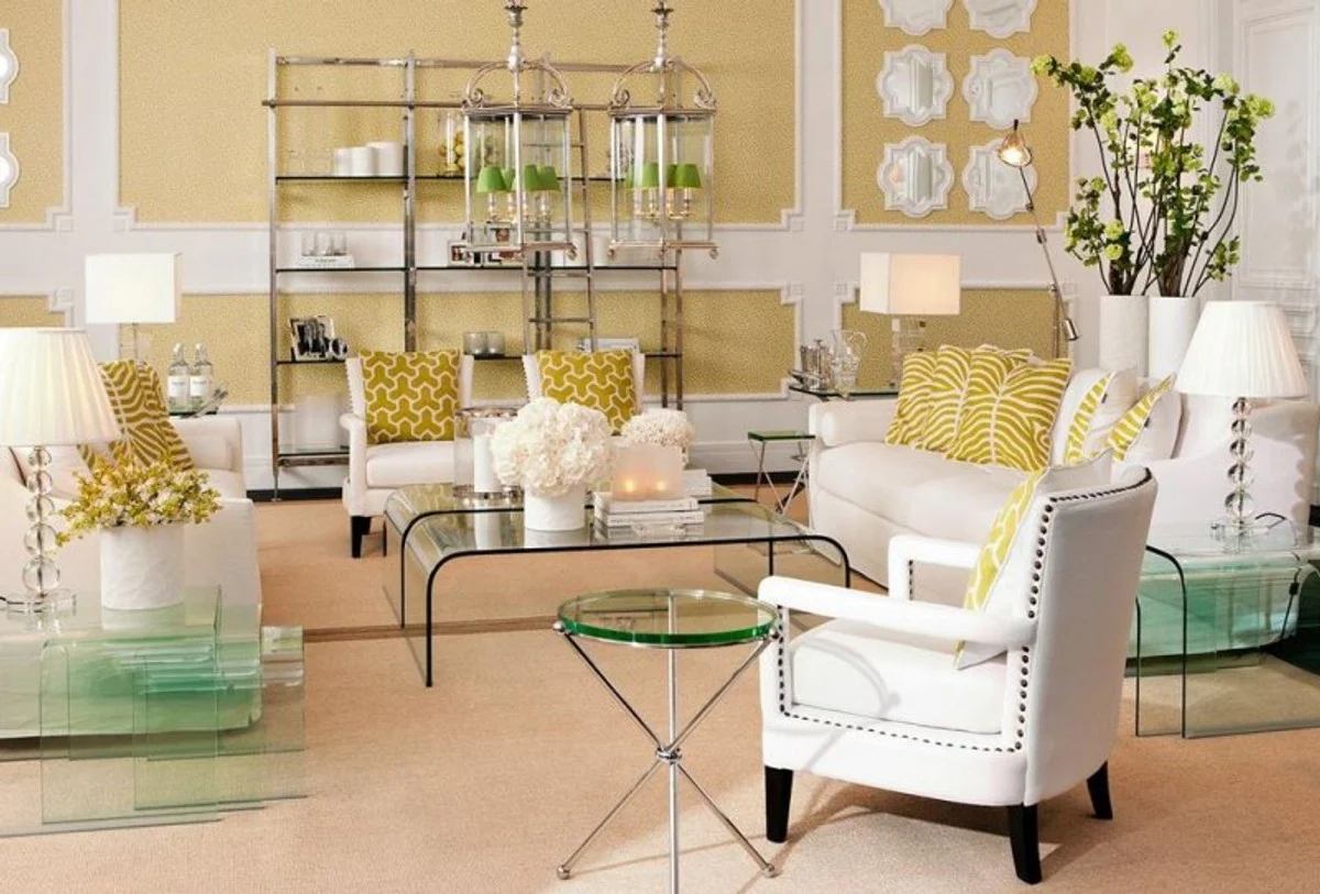 Luxury Art Deco Designer Glass Side Table Set of 3 - Luxury Collection