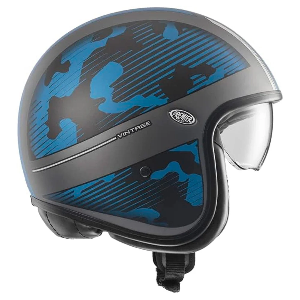 CASCO JET PREMIER VINTAGE DX 12 NEGRO / AZUL