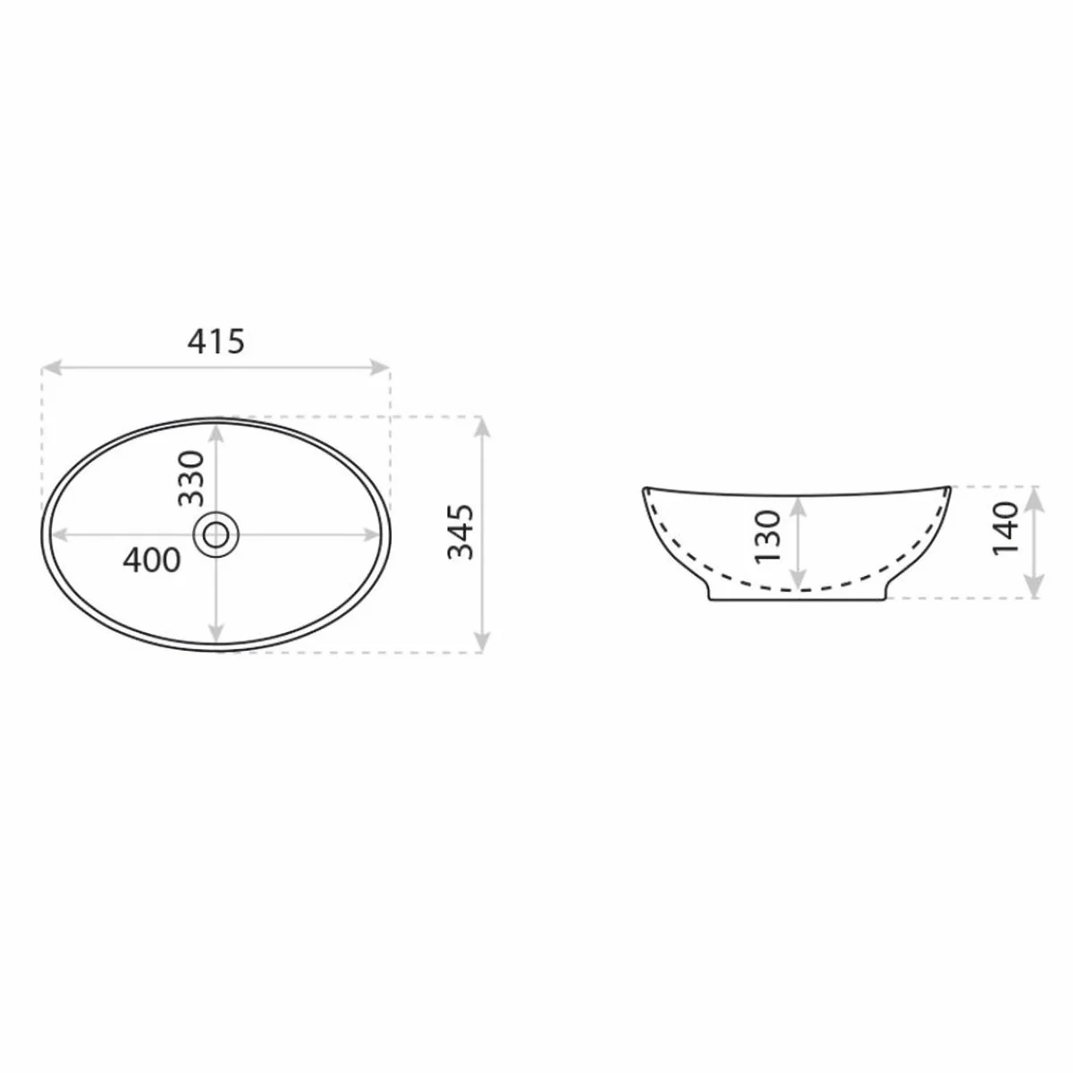 Luxury washbasin bowl gray 41.5 cm - bathroom accessories