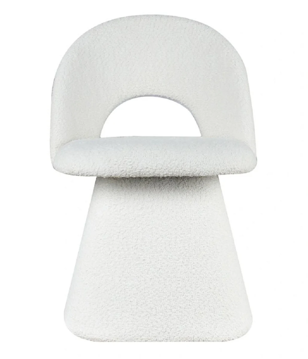 Luxury dining room chair with curved backrest white H. 79 cm - dining room furniture