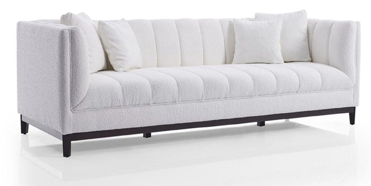 Luxury sofa white / black 240 x 90 x H. 80 cm - living room sofa - hotel sofa - living room furniture - hotel furniture - luxury furniture - luxury furnishings