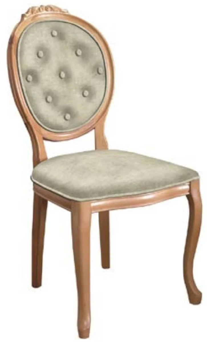 Baroque Dining Room Chair Set Gray / Natural Colors - 6 Handmade Kitchen Chairs in Baroque Style - Baroque Dining Room Furniture