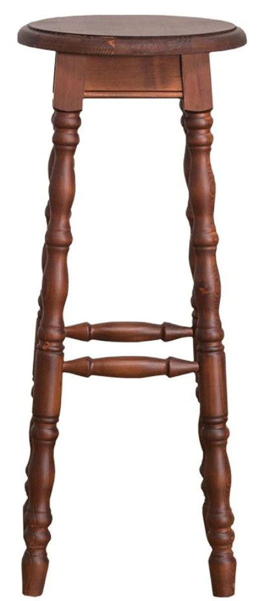 Country house style bar stool brown 35 x 35 x H. 82 cm - solid wood bar stool in country house style