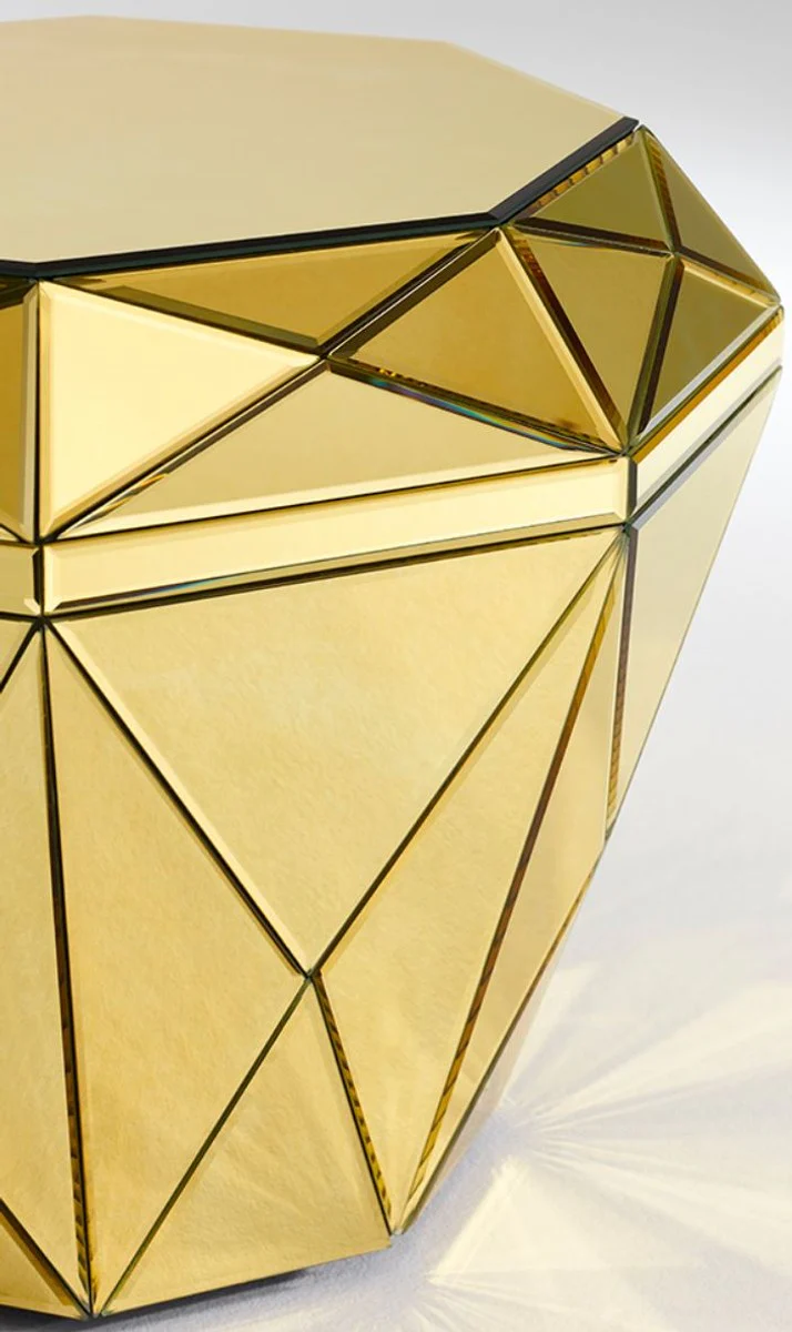 Luxury mirror glass side table / stool gold 55 x 55 x H. 45 cm - designer furniture