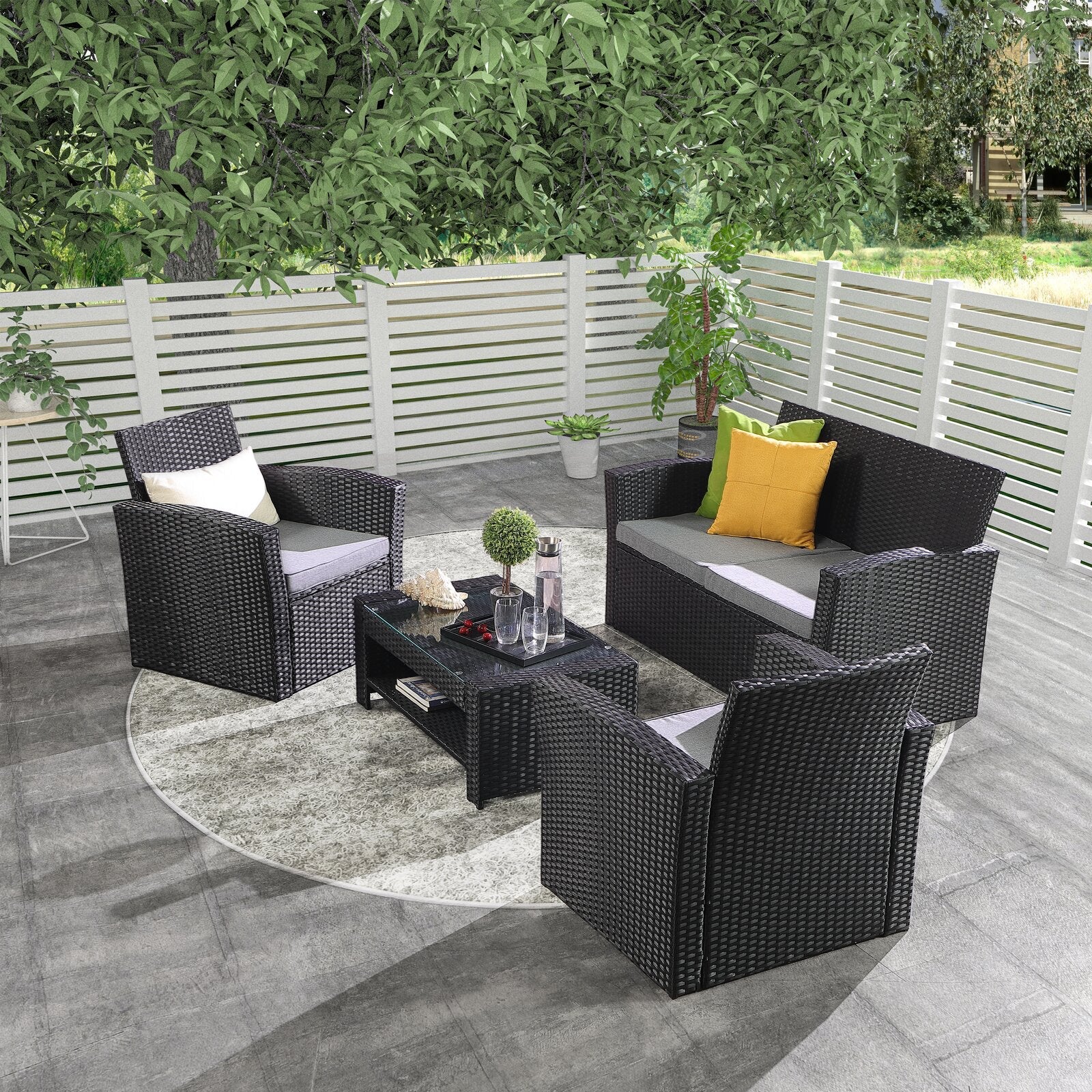 Avynlee Wicker/Rattan 4-Person Seating Set with Cushions?(Set of 4)