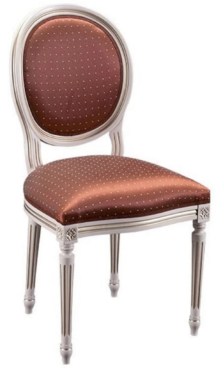 Luxury Baroque Dining Room Chair Set of 6 Bordeau Red / White